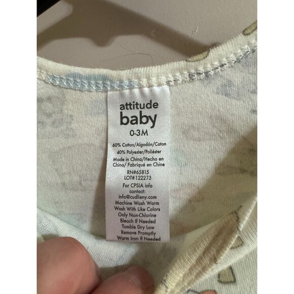attitude baby 0-3 Month Unisex Forest Theme Animals One Piece - Picture 2 of 6